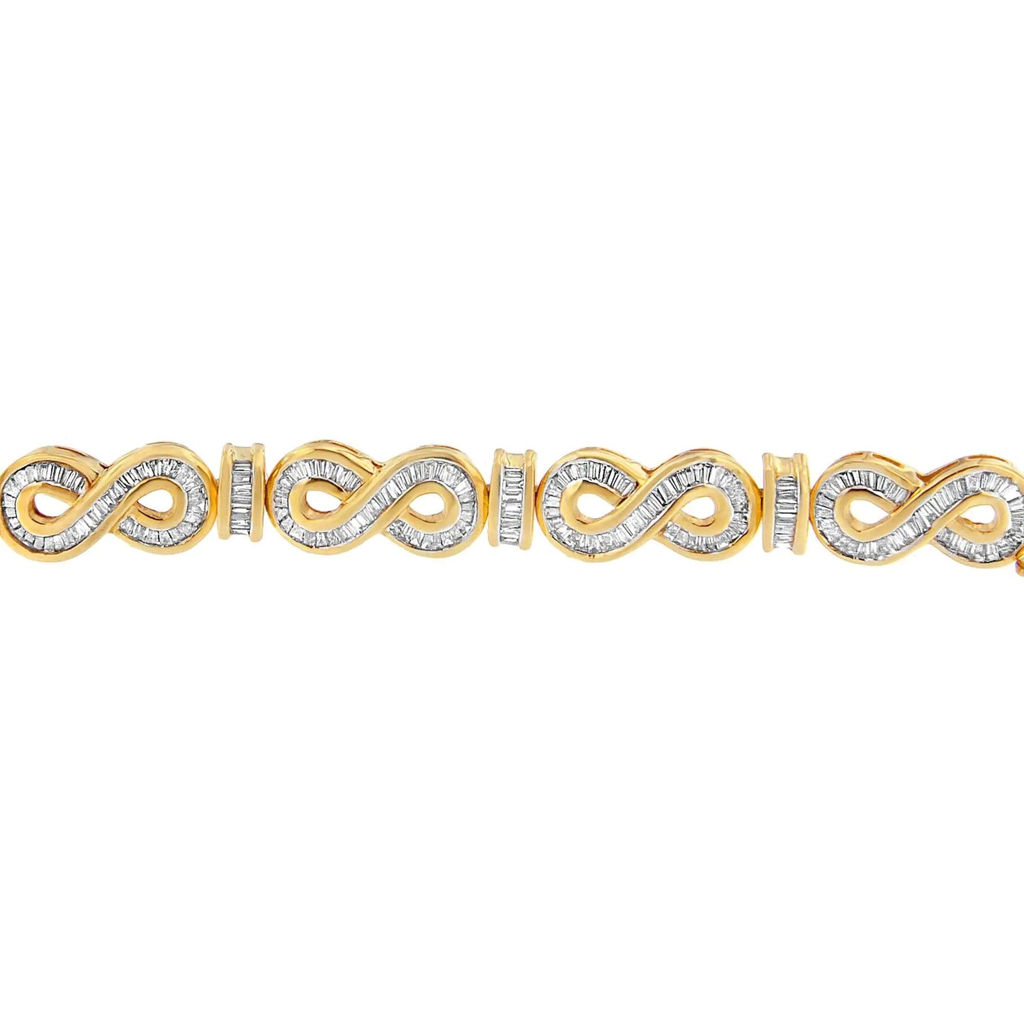 14K Yellow Gold Baguette Cut Diamond Bracelet (4.00 cttw, H-I Color, SI2-I1 Clarity)