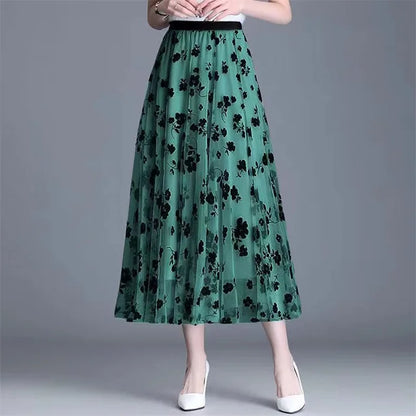 Mesh Floral Skirt For Women