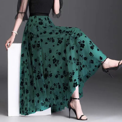 Mesh Floral Skirt For Women