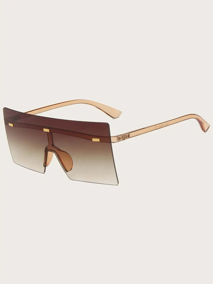 Lux Ombre Lens Flat Top Shield Sunglasses