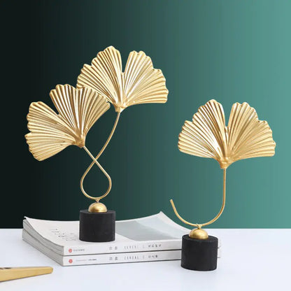 Nordic Gold Ginkgo  Leaves Sculpture