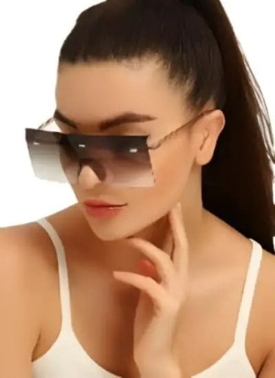 Lux Ombre Lens Flat Top Shield Sunglasses